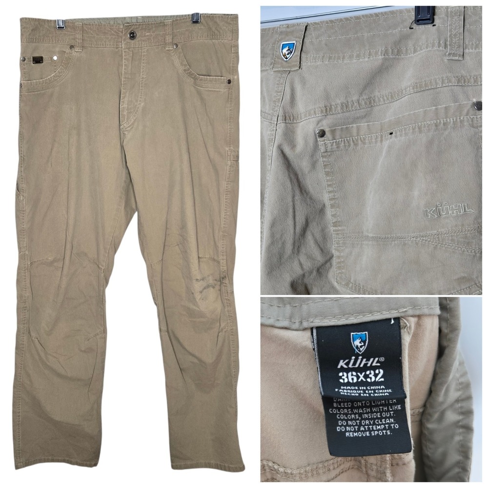 Kuhl Pants Mens 36x32 Khaki Tan Revolvr Vintage Patina Dye Hiking Outdoors